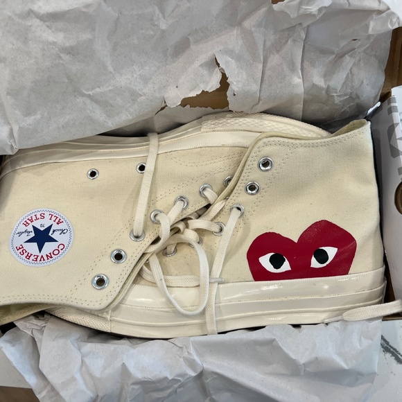 Comme de Garçons PLAY Converse Hi Tops M9/W11 - Picture 3 of 16